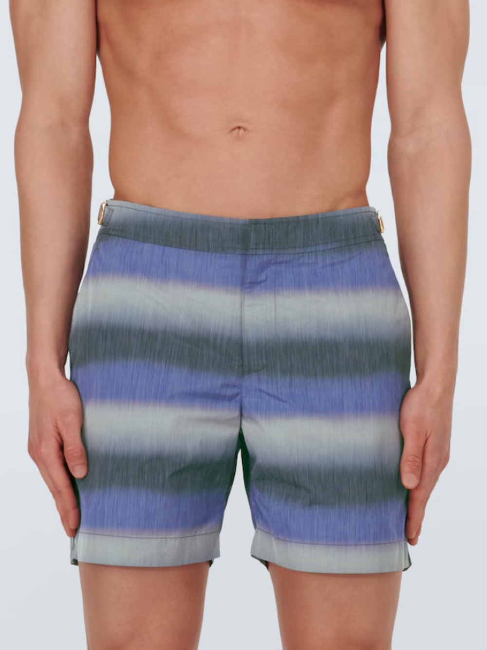 NWT Orlebar Brown Mens Blue Gradient Printed Swim Trunks